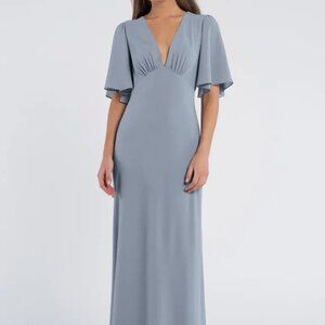 Chambray Blue Size 10 Jenny Yoo Floor Length Gown - Great Condition